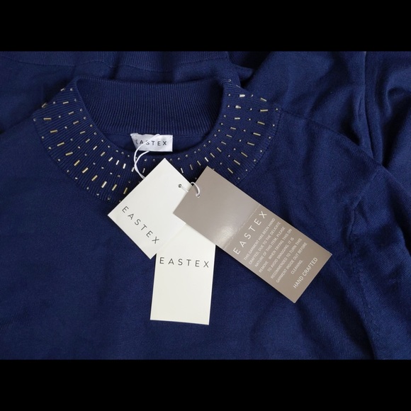 2x 👯‍♀️Host Pick⚡️ Eastex (UK Brand) Beaded Neck Jumper - Picture 6 of 8